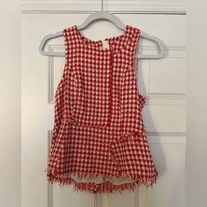Anthropologie Red Checkered Picnic Tank